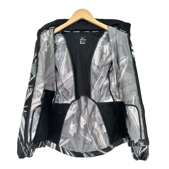 Nike Women's Shield Running Jacket Ghost Flash Pattern Full-Zip Hooded Size XS - Picture 7 of 16